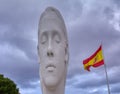 Julia sculpture by Jaume Plensa at Colon Square in Madrid, Spain