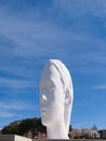 Julia, white marble sculpture by Jaume Plensa in Plaza de ColÃÂ³n Colon Square. Royalty Free Stock Photo