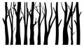 Tree without leaves silhouette vector elements collections Royalty Free Stock Photo