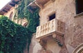 Juliet Capulet Balcony in Verona, Italy. Scanned film photo. Royalty Free Stock Photo