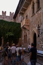 Verona, Italy - July 13, 2022 - the House of Juliet Capulet (Giulietta Capuleti) with balcony Royalty Free Stock Photo