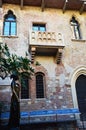 Juliet statue and balcony house in Verona, Italy Royalty Free Stock Photo