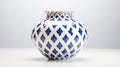 Juliete Vase Porcelain Blue And White With Diamond Patterns