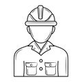 Worker wearing hard hat, hand drawn style vector Royalty Free Stock Photo