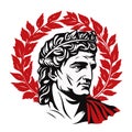 Julius Caesar Roman politician and general vintage. vector illustration