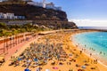 July 10, 2018. Amadores beach, Gran Canaria, Spain. Royalty Free Stock Photo