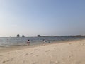 29 July 2022, Ancol, Jakarta, Indonesia - the beach area of Lagon Ancol, the garden of dreams Royalty Free Stock Photo
