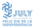 July 9, Argentina Independence Day congratulatory design with Argentinean flag elements