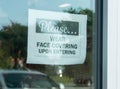 July 3, 2020 - Austin, TX - Sign on door during the COVID-19 Pandemic