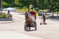 July 9, 2023 Balti, Moldova. Illustrative editorial. Horse carriage for city tour Royalty Free Stock Photo