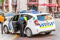 Police car in the street of Barcelona