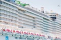 Row of Lifeboats and cabins on a huge Cruise Ship Royalty Free Stock Photo