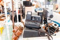 Vintage polaroid camera for sale on the street flea market