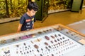 Visitors walk in the Cosmocaixa Museum in natural history section