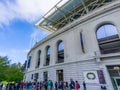 July 13, 2019 Berkeley / CA / USA - People gathered outside Koret Visitor Center, the Historic California Memorial Stadium on the Royalty Free Stock Photo