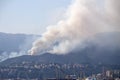 July 2022 big fire on Genoa hills, Royalty Free Stock Photo
