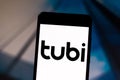 July 22, 2019, Brazil. In this photo illustration the Tubi logo is displayed on a smartphone
