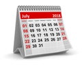 July 2018 - Calendar