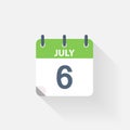 6 july calendar icon