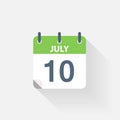 10 july calendar icon