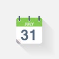 31 july calendar icon