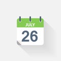 26 july calendar icon