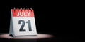 July 21 Calendar Spotlighted on Black Background