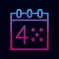 4 of july, calendar, usa nolan icon. Simple thin line, outline vector of 4th of july icons for ui and ux, website or mobile
