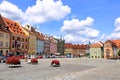 July 14 2020 Cheb/Eger in Czech Republic: Group of medieval houses on main market square, Half-timbered houses