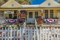 JULY 4, 2016 - Citizens of Ojai California celebrate Independence Day - Americana house with Donald J Trump Presidential sign