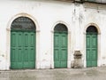 July 22, 2018, City of Santos, SÃÂ£o Paulo, Brazil, Facade with doors of CasarÃÂ£o do Valongo, current Pele Museum