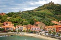 17 JULY 2009, COLLIOURE, FRANCE - people enjoying the summer holidays on the beach of Collioure Royalty Free Stock Photo