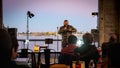 July 9, 2022 Comedy Edge: Stand-Up On the Waterfront 9th Avenue Terminal, Brooklyn Basin 288 Ninth Ave. Oakland, CA 94606, Johnny Royalty Free Stock Photo