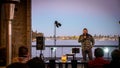 July 9, 2022 Comedy Edge: Stand-Up On the Waterfront 9th Avenue Terminal, Brooklyn Basin 288 Ninth Ave. Oakland, CA 94606, Johnny Royalty Free Stock Photo