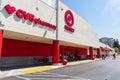 July 30, 2018 Cupertino / CA / USA - Entrance to one of the Target stores located in south San Francisco bay area; CVS Pharmacy Royalty Free Stock Photo