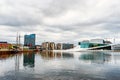 July 26, 2013. Day view of the Opera house and promenade in Oslo, Norway. The national Opera and ballet theatre is located on the