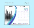 JULY, Desk Calendar 2020 template vector illustration, Week starts Sunday, planner, month artwork, printing media