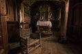 July 24, 2015: Details inside Urnes Stave Church, UNESCO site, i Royalty Free Stock Photo