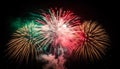 July firework display ignites a vibrant explosion of colors generated by AI