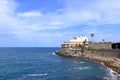 July 18 2021 - Forio, Ischia, Italy: landscape with sea, beach and harbor