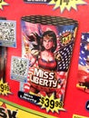 July 4 fourth fireworks box package Miss Liberty Royalty Free Stock Photo