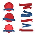 July fourth ribbons vector set. Royalty Free Stock Photo