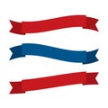 July fourth ribbons vector set. Royalty Free Stock Photo