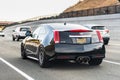 July 25, 2020 Fremont / CA / USA - Cadillac CTS-V coupe driving on the freeway; The Cadillac CTS-V is a high-performance version Royalty Free Stock Photo