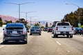 July 13, 2019 Fremont / CA / USA - Heavy traffic on Freeway 880 in East San Francisco bay area