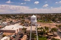 Metal water tower in Gilbert Arizona, a local landmark.