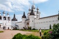 July 29, 2020. Golden Ring of Russia. Kremlin wall of the ancient Rostov Kremlin. Cathedral of the assumption