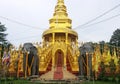 27 July 2018 - The Great Stupa 500 parts and a pair of elephants beside the entrance to the pagoda. Wat Pa Sawang Bun