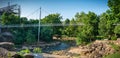 July 18 2020 Greenville South Carolina USA The Liberty Bridge at Falls Park