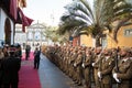 July 25, 2019. A guard of honor greets a guest in the City of Santa Cruz de Tenerife. Canary Islands, Spain